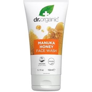Dr Organic Manuka Honing Gezichtswas, Reinigend, Droge Huid, Voor Mannen, Voor Vrouwen, Natuurlijk, Vegetarisch, Dierproefvrij, Zonder Parabenen & SLS, Gerecycled & Recyclebaar, Biologisch, 150ml