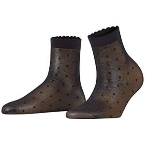 FALKE Dames Sokken Dot 15 DEN W SO Sheer Gedessineerd 1 Paar, Zwart (Black 3009), 39-42