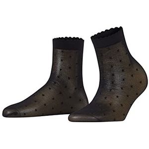 FALKE Dames Sokken Dot 15 DEN W SO Sheer Gedessineerd 1 Paar, Zwart (Black 3009), 39-42