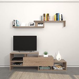 Homemania TV-meubel Fenice – met planken – woonkamer – Sonoma van hout, 150 x 27 x 45 cm