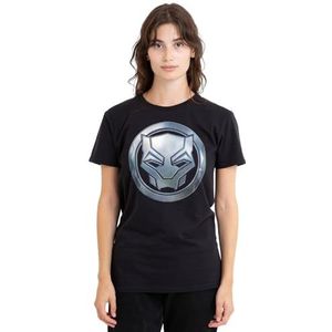 Black Panther Wakanda Forever Panther Icon dames T-shirt, zwart, groot, Zwart, L