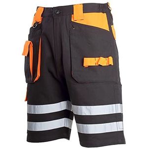 LAHTI PRO Heren L4070606 Shorts, zwart/oranje, 3X-Large