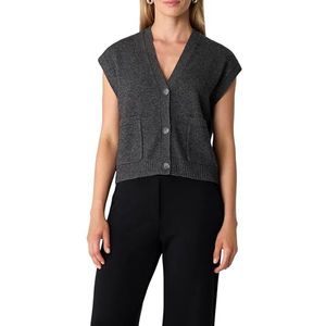 COMMA - Gebreide Bodywarmer - Antraciet