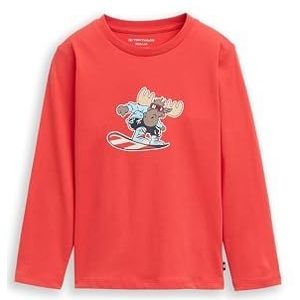 TOM TAILOR - Shirt - Lichtblauw - Lange Mouw - Motiefprint