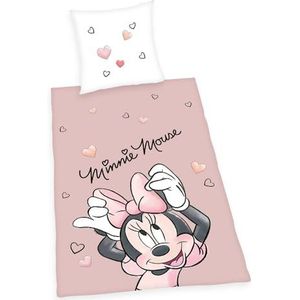 Herding - Beddengoed - Roze/Wit - 140 x 200 cm - Disney Minnie Mouse