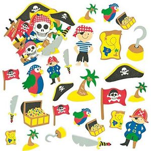 Baker Ross EV3215 schuimrubber stickers piraaten voor kinderen voor het versieren van kaarten en knutselprojecten (96 stuks), Assorted, meerkleurig