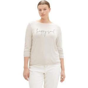 TOM TAILOR Dames Plussize T-shirt, 32398 - Clouds Grey Melange, 50 NL