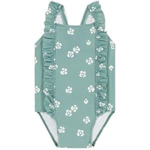 Petit Bateau 1-delig badpak voor meisjes, Groen/Wit, 3 Jaren