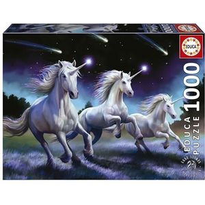 Educa - Eenhoorns, Anne Stokes | puzzel 1000 stukjes voor volwassenen, afmetingen: 68 x 48 cm incl. Cola Fix puzzel vanaf 14 jaar (19919)