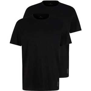 TOM TAILOR heren Basic T-shirt 1008638, 29999 - Black, S