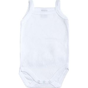 BABIDU Babybody van 100% katoen met ruches, geperforeerde stof met hartjes, hypoallergeen, zacht en ademend, mouwloze body voor pasgeborenen, zomerkleding voor meisjes