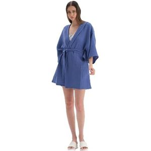 Dagi Blue Fashion Kimono, gebreid, korte mouw, blauw, L-XL, blauw, L