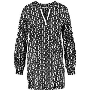 Gerry Weber Dames 965017-31526 blouse, ecru/wit/blauw print, 34, Ecru/wit/blauw opdruk, 34