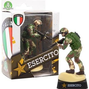Giochi Preziosi Italiaans leger, alpine figuur parachutist rangers, hoogte 8 cm, soldaat militair speelgoed van het Italiaanse leger, gedetailleerd uniform, 11 modellen om te verzamelen