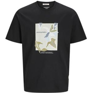 JACK & JONES Joralmeria Front Tee Ss Crew Neck Jnr voor heren, zwart, 128