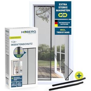 Hoberg horrengordijn 100 x 210 cm | vliegenhordeur met XXL magneetstrips | hor voor balkondeur | magnetisch vliegengordijn | zelfsluitend & slijtvast