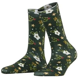Burlington - Fancy Christmas - Chaussettes - Groen Eucalyptus - 1 Paar