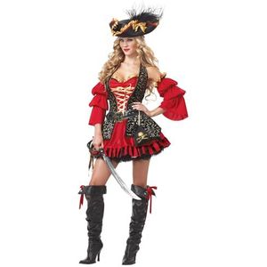 California Costumes Vrouwen Spaanse piraat volwassen kostuum, rood, M UK