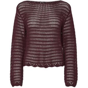 PIECES Pcfallon Ls Boot Neck Knit Bc, tawny port, S