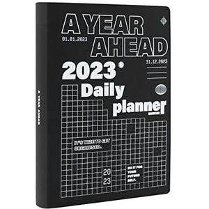 Kokonote AAKODPA5A2302 A Year Ahead Agenda 2023 - Dagagenda 12 Maanden 2023-1 Dag Per Pagina - Planner 2023 - Dagboek, Zwart