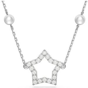 Swarovski Stella ketting, Ster, Wit, Rodium toplaag