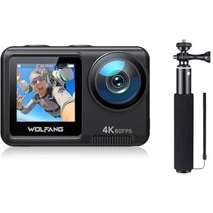 WOLFANG Actie Camera GA420 4K60FPS & Set van Selfie Stick