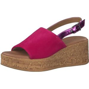 Tamaris 1-28393-42 Damessandalen met sleehak, fuchsia, 36 EU