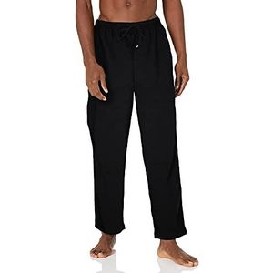 Amazon Essentials Men's Flanellen pyjamabroek (verkrijgbaar in grote en lange maten), Zwart, S