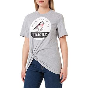 Love Moschino T-shirt voor dames met opdruk aan de voorkant Knot en Bird