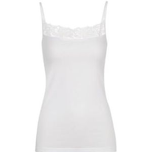 Trigema - Hemd - Wit - Mouwloos - Spaghettibandjes en Kant