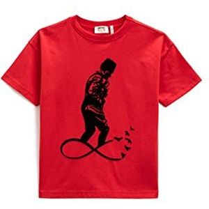 Koton Boys Atatürk bedrukt T-shirt met korte mouwen en ronde hals, rood (401), 11-12 Jaar