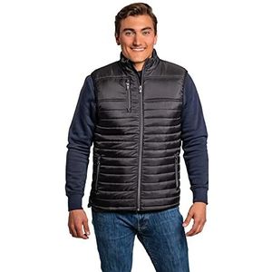 HRM Heren Bodywarmer met Capuchon, Donkergrijs, Maat S I Fair Trade Heren Outdoor Gilet, 100 g/m² I Gemaakt van 100% Licht en Robuust Polyamide