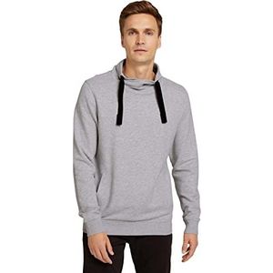 TOM TAILOR Uomini Sweatshirt met opstaande kraag 1029111, 15398 - Light Stone Grey Melange, XXS