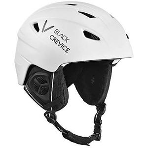 Black Crevice Unisex Jeugd Skihelm Stripf, wit/zwart, XXS (49-51 cm)