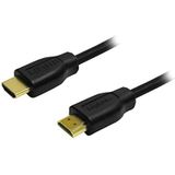 LogiLink CH0076 - HDMI High Speed met Ethernet (V1.4) kabel, 2X 19-pin mannelijk (goud), zwart, 0,2m