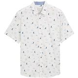 Tom Tailor - Korte Mouw Hemd - Modieus Allover Patroon - Regular Fit