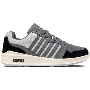 K-Swiss Rival Trainer T Sneakers voor heren, smoked parel/lunar rock/zwart, Smoked Pearl Lunar Rock Black, 42 EU