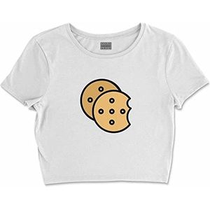 Bona Basics, Digitale print, basic T-shirt voor dames, 100% katoen, wit, casual, bovenstuk voor dames, maat: S, Wit, S courte