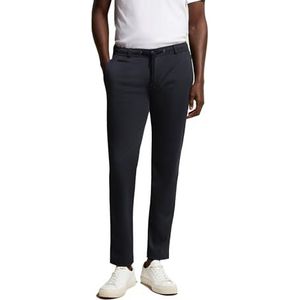Chino - Marine - 77% Katoen - Slim Fit - Met Trekkoord