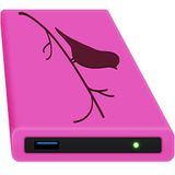 HipDisk LS122 Early Bird 500GB SSD externe harde schijf (6,4 cm (2,5 inch), USB 3.0) draagbaar met siliconen beschermhoes schokbestendig waterafstotend roze-roze