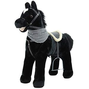Sweety Toys 12664 Staande paard pluche BLACKY ""My Little Pony"" met functie geluid paarden galop en geweerstel, zadel en stijgbeugel, zwart