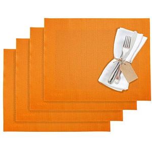 Westmark Set van 4 placemats, 42 x 32 cm, synthetisch weefsel, oranje, Saleen-collectie: Home