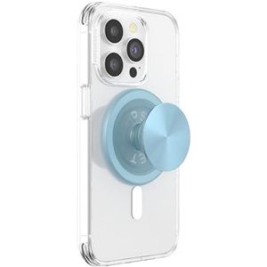PopSockets: PopGrip voor MagSafe - Uittrekbare Greep en Standaard voor Smartphones en Hoesjes met een Verwisselbare Top - Adapterring voor MagSafe Inbegrepen - Aluminum Blue Sigh