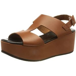 Shabbies - SHS1182 - Damessandalen - Cognac - Natuurlijk Geverfd Glad