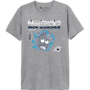 Rick and Morty ""Rick Sanchez"" MERIMODTS196 T-shirt voor heren, grijs gemêleerd, maat XL, Grijs Melange, XL