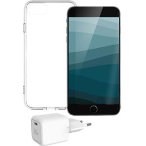 PACK STARTER COQUE HYBRID VERRE CHARGEUR IPHONE SE/8/7/6