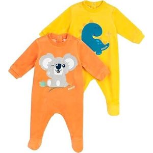 Chicco Jumplerset van chenille met wintervoet, 2 stuks, uniseks, Geel, 0 Maanden