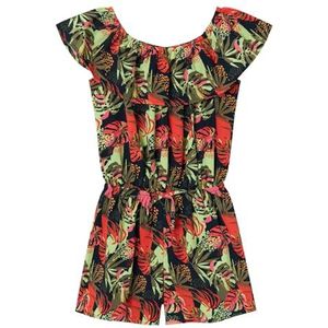 NAME IT Meisjes Nkfvinaya Ss Playsuit Fffff Noos Jumpsuit, Dark Sapphire Tropical, 122