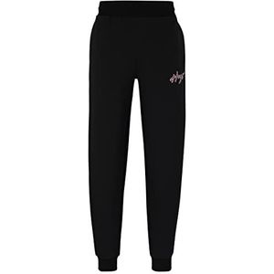 HUGO Varsity Pants joggingbroek voor heren, van stretchkatoen met geborduurd logo, zwart 1, S