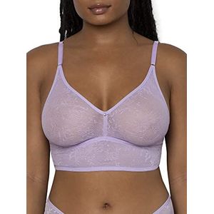 Smart & Sexy Damesbralette met gladde kanten beha, Lila Iris (blad kant), S